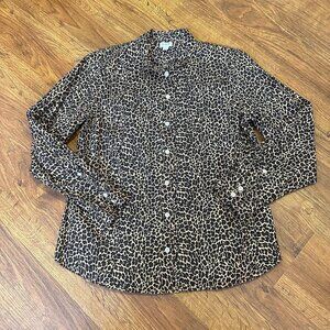J. Crew leopard print button front shirt